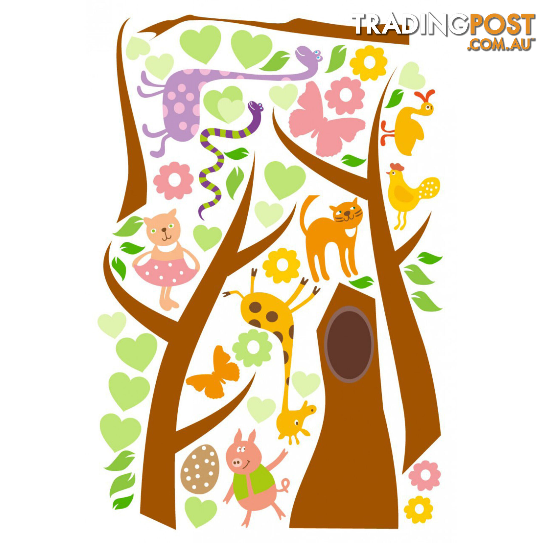 Tree with Cute Animals Wall Stickers - Totally Movable