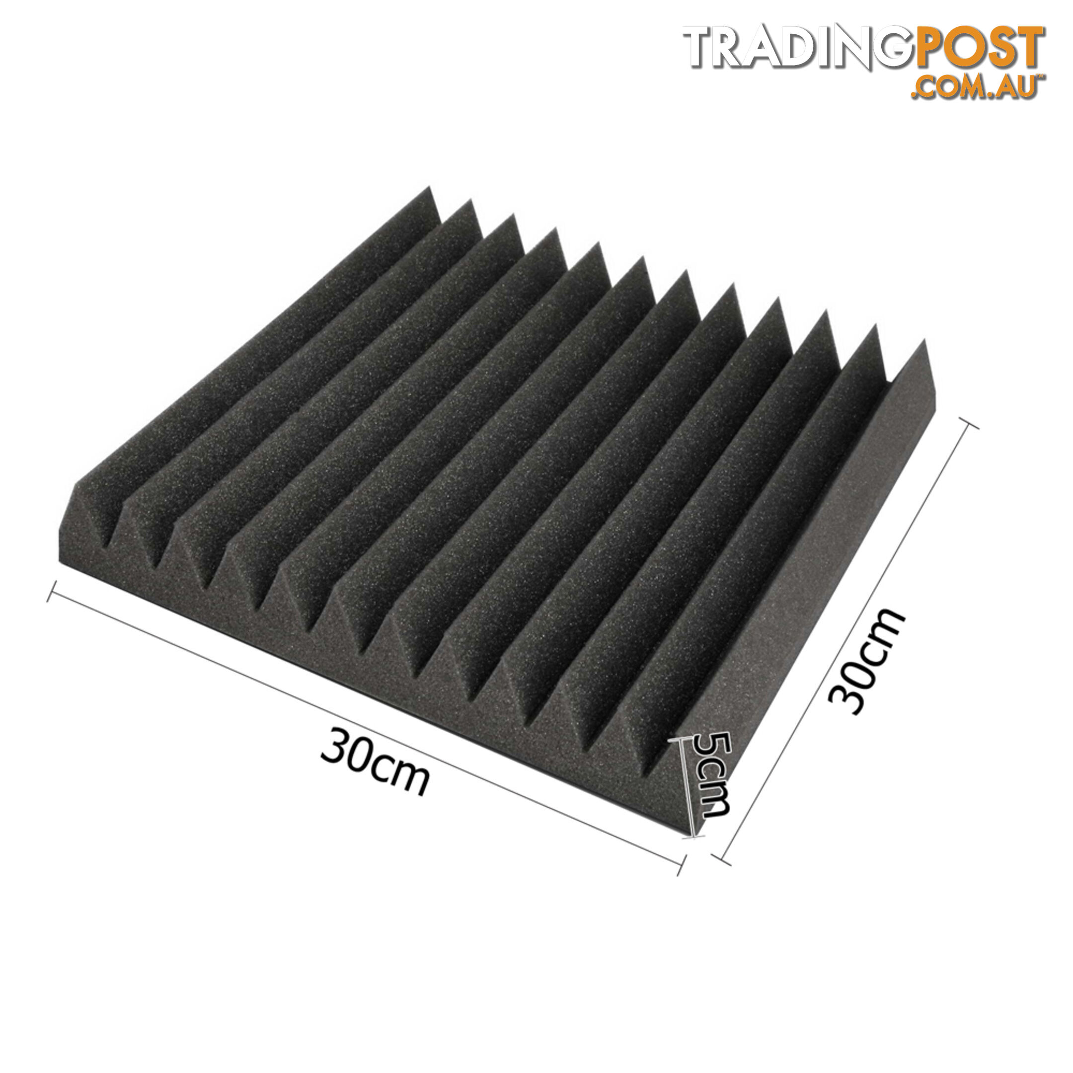 Set of 20 Studio Wedge Acoustic Foam Charcoal 30 x 30cm