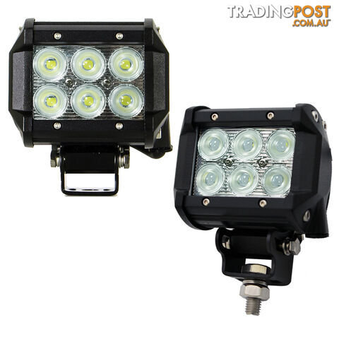 2x 4inch 30W Cree LED Light Bar Flood Work Driving Offroad Lamp Save On 42W