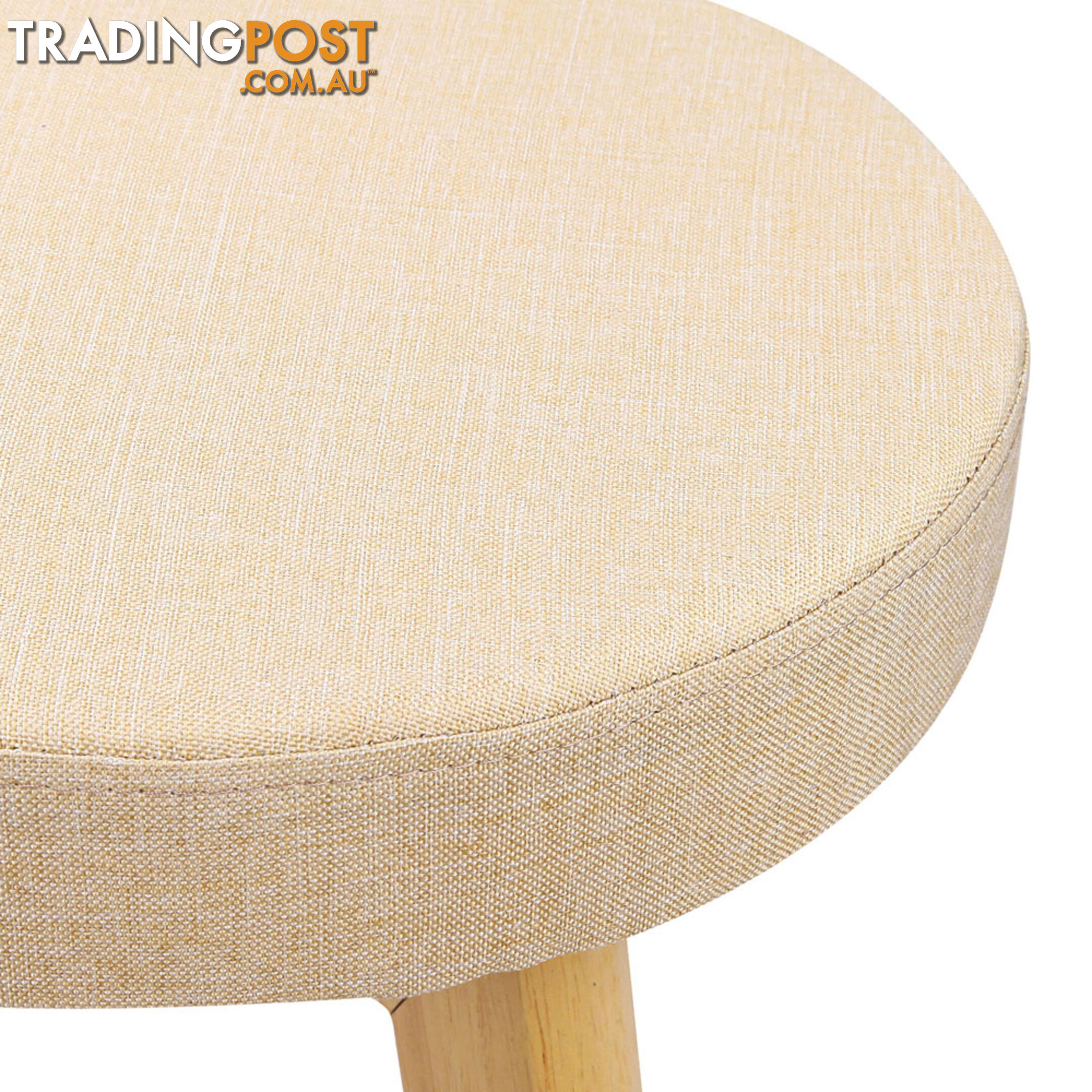 Set of 2 Fabric Swivel Seat Bar Stools - Beige