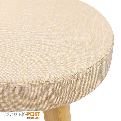 Set of 2 Fabric Swivel Seat Bar Stools - Beige