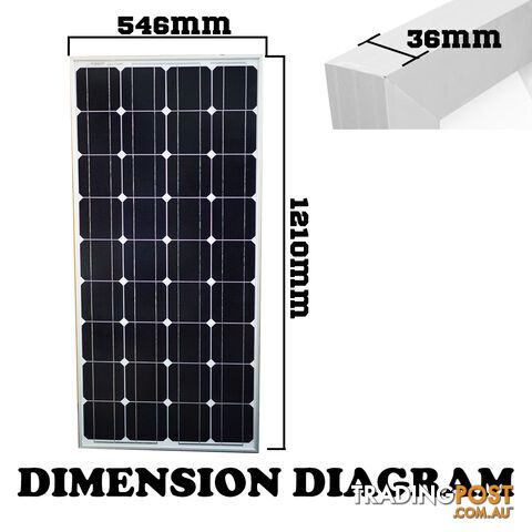 12V 100W SOLAR PANEL KIT HOME GENERATOR MONO CARAVAN CAMPING POWER CHARGING