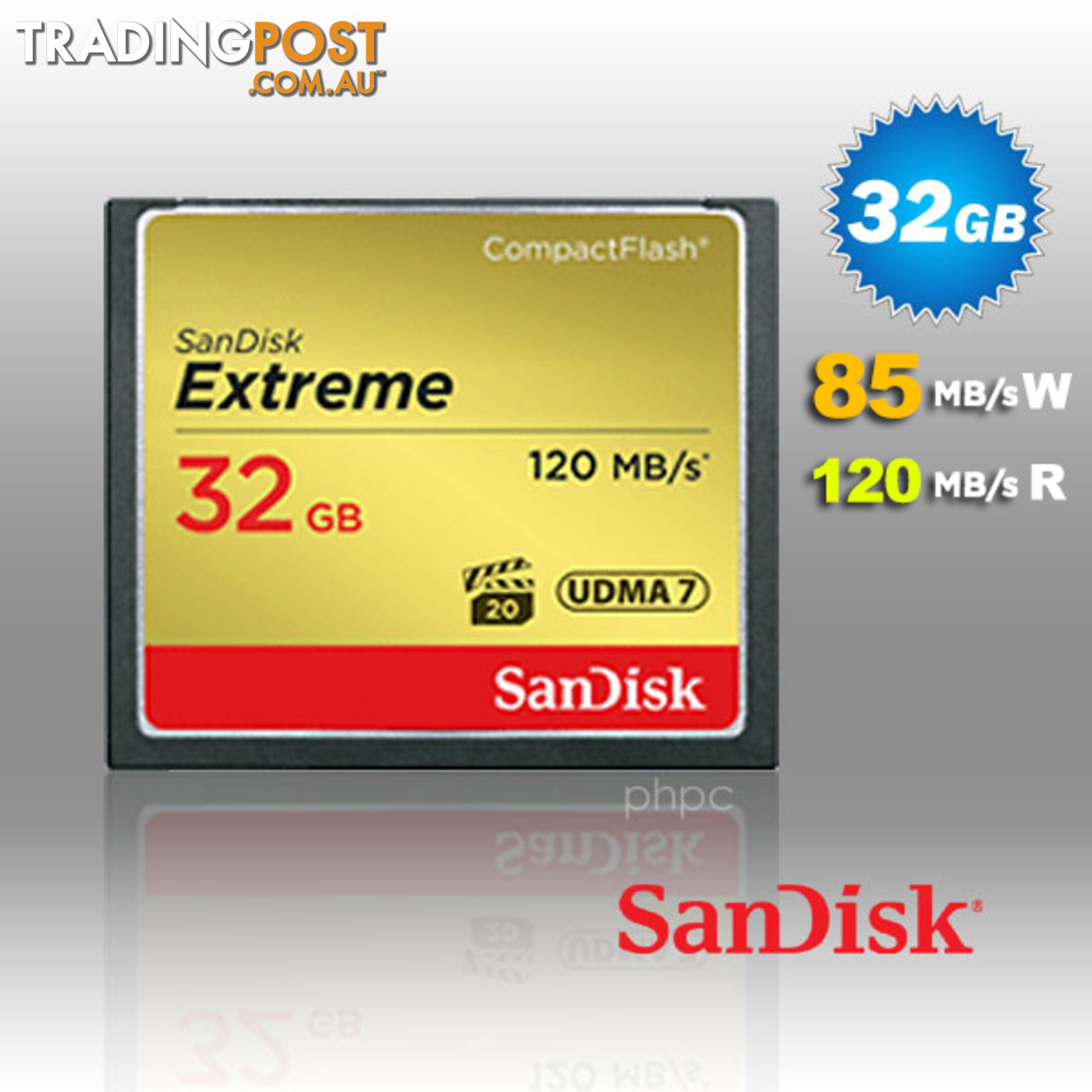 SanDisk 32GB Extreme Compact Flash Card 85MB/s 120MB/s