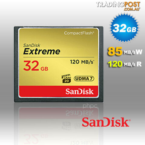 SanDisk 32GB Extreme Compact Flash Card 85MB/s 120MB/s