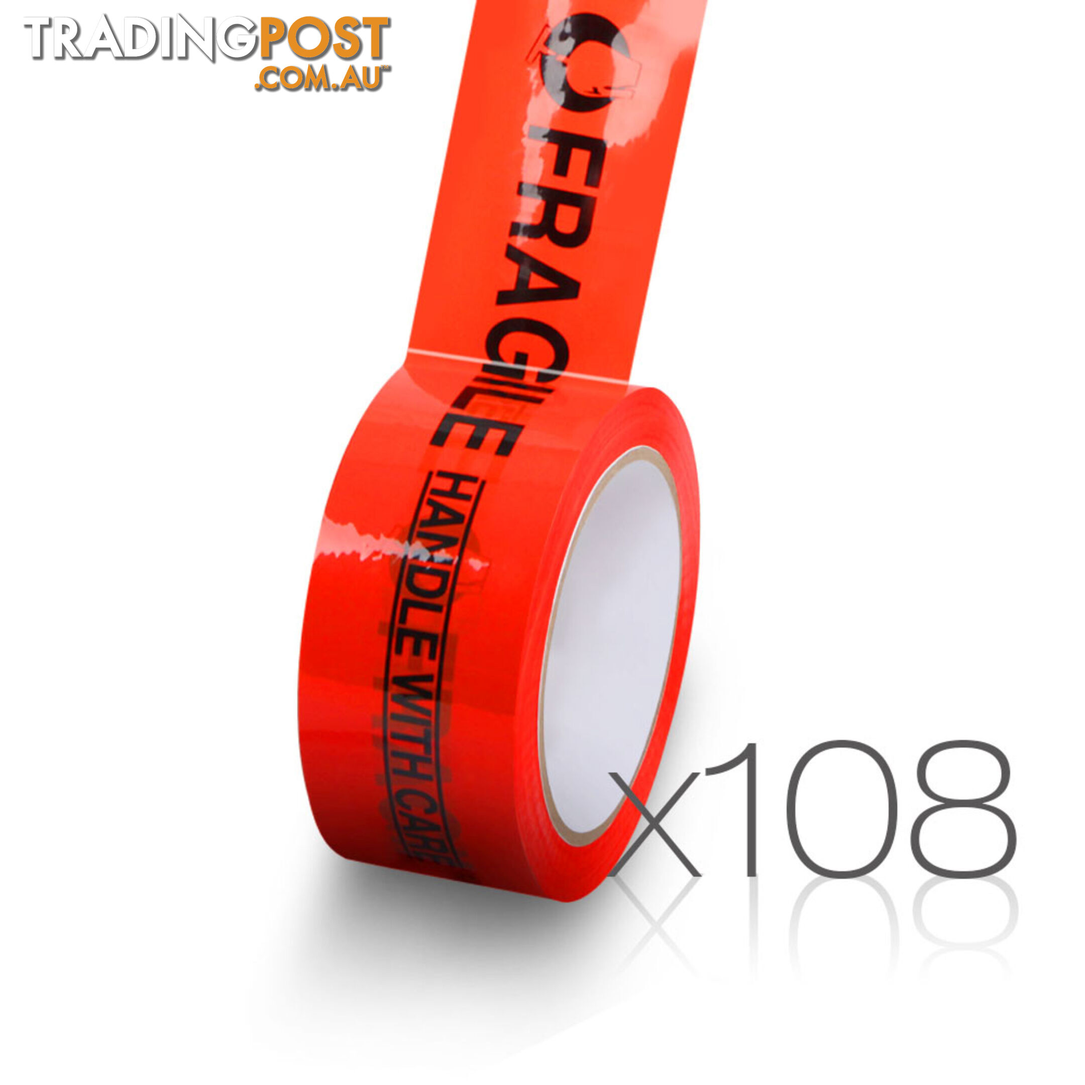 108 Rolls Red Fragile Tape 48mm x 75m