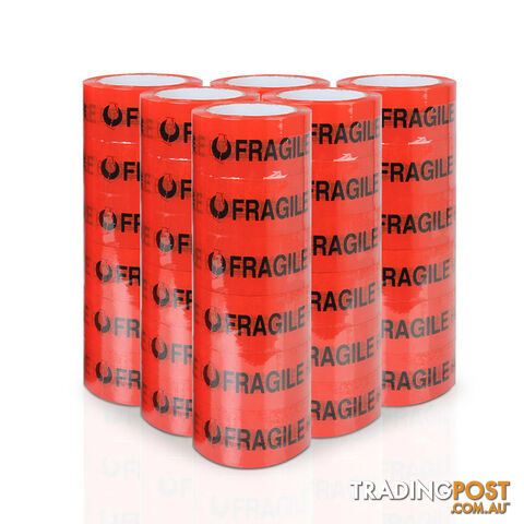 108 Rolls Red Fragile Tape 48mm x 75m