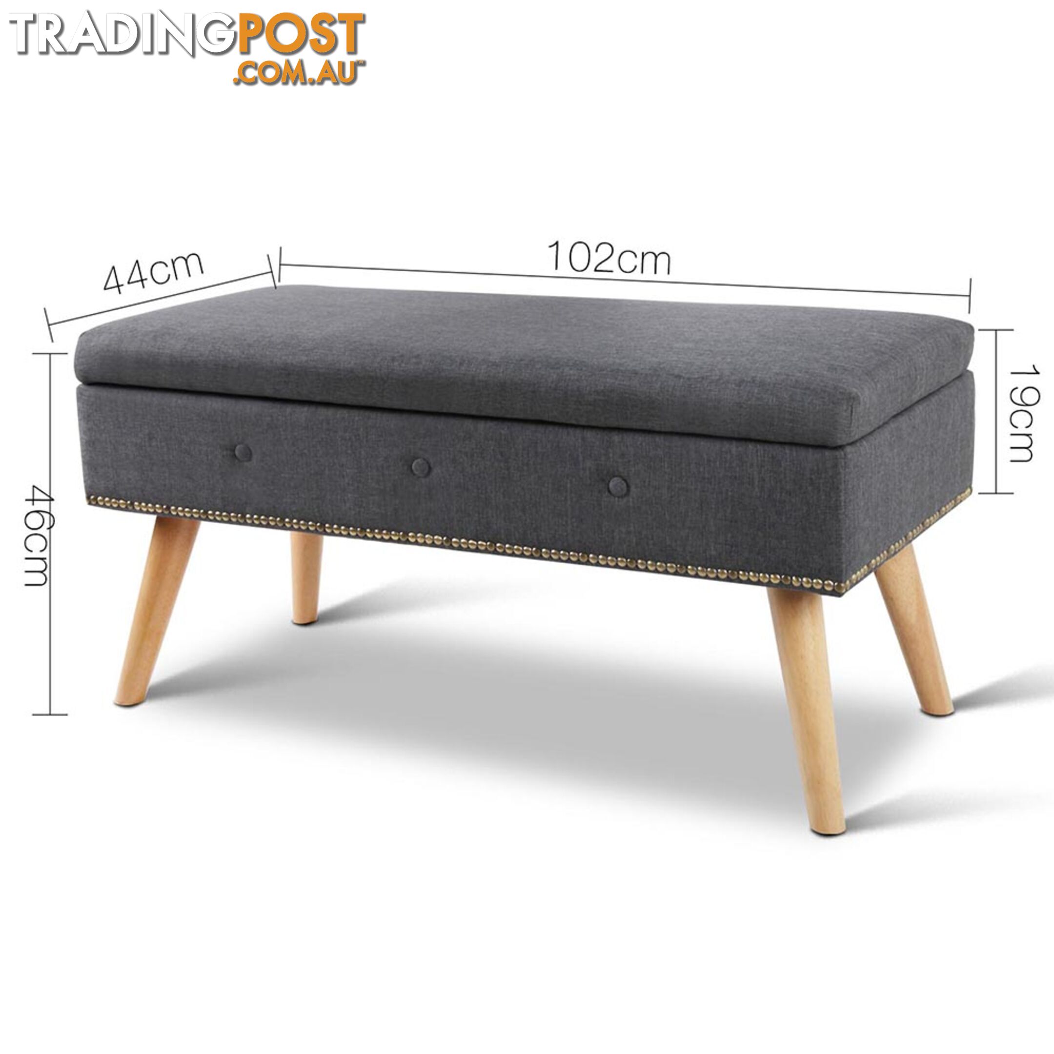 Linen Fabric Storage Ottoman _ÑÐ Grey