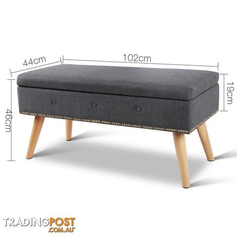 Linen Fabric Storage Ottoman _ÑÐ Grey