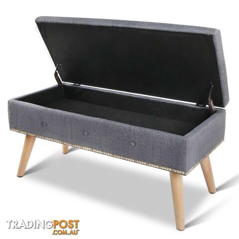 Linen Fabric Storage Ottoman _ÑÐ Grey