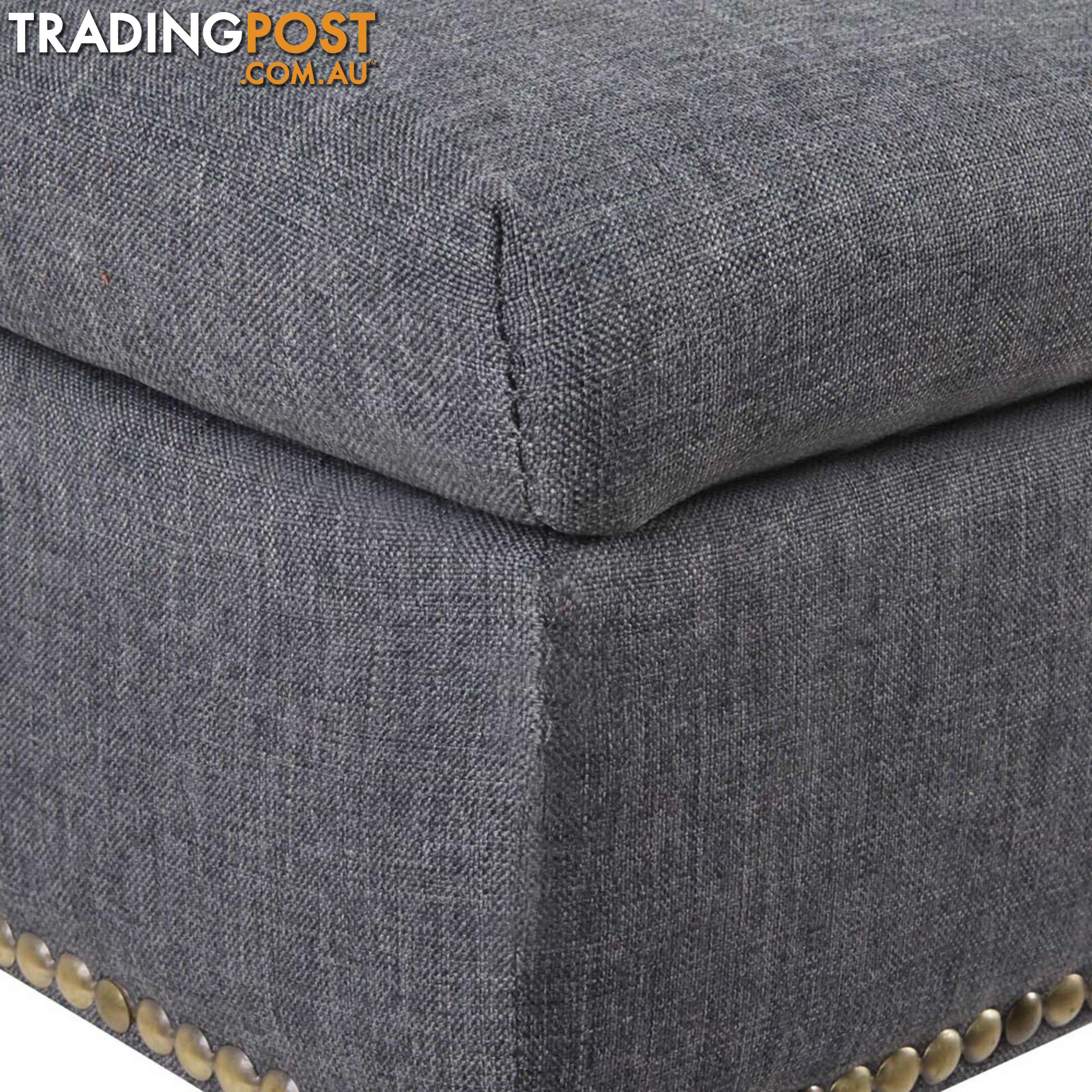 Linen Fabric Storage Ottoman _ÑÐ Grey