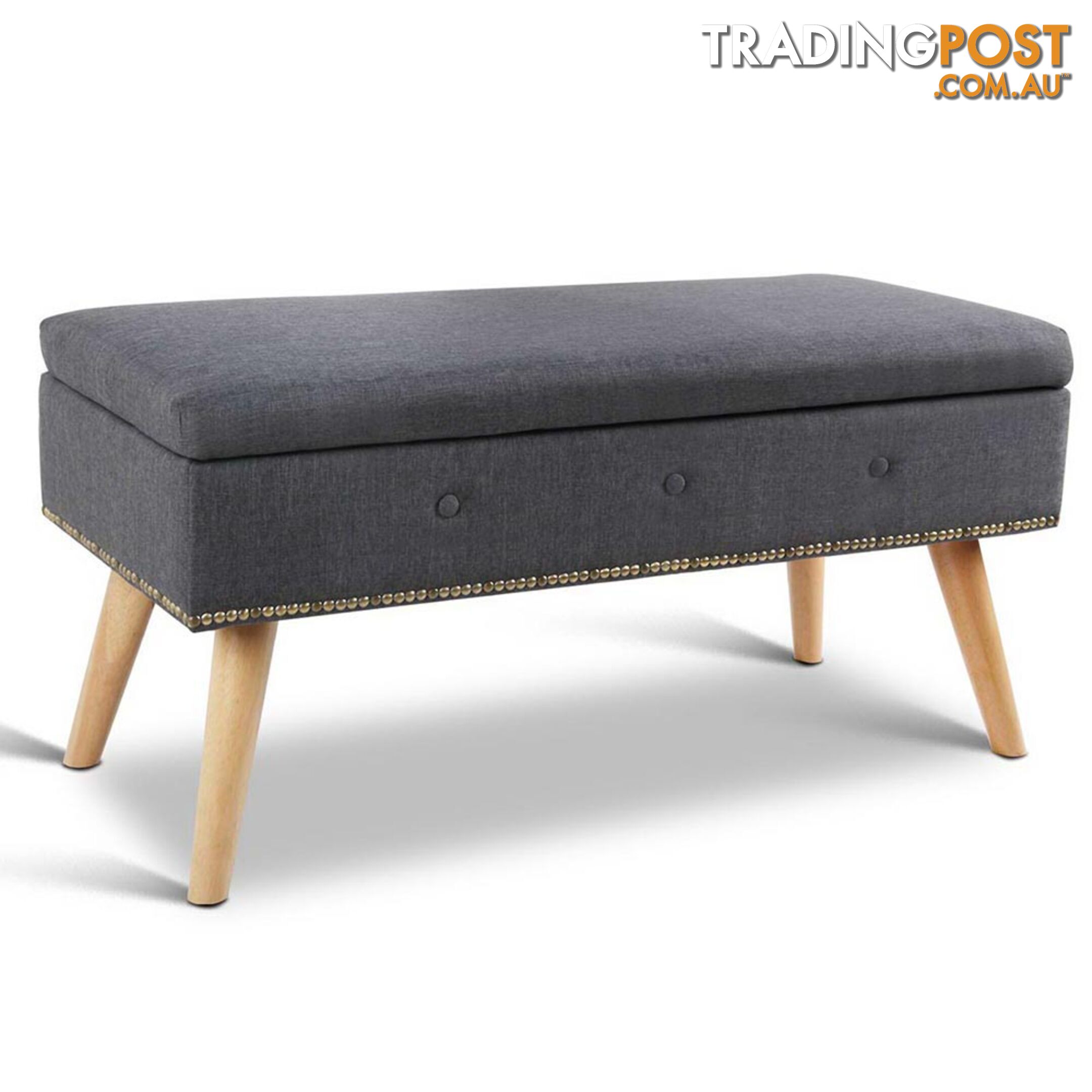 Linen Fabric Storage Ottoman _ÑÐ Grey