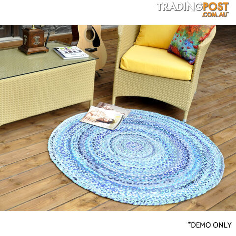 Cotton Blue Rug 120x120cm