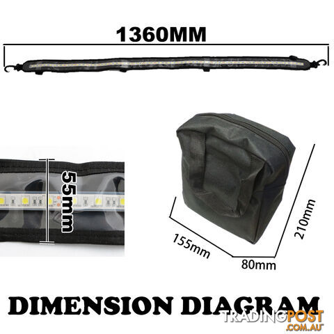 FLEXIBLE LED CAMPING LIGHT 5050 SMD CARAVAN BOAT WATERPROOF BAR STRIP 12V 1.3M - photo 4 of 4