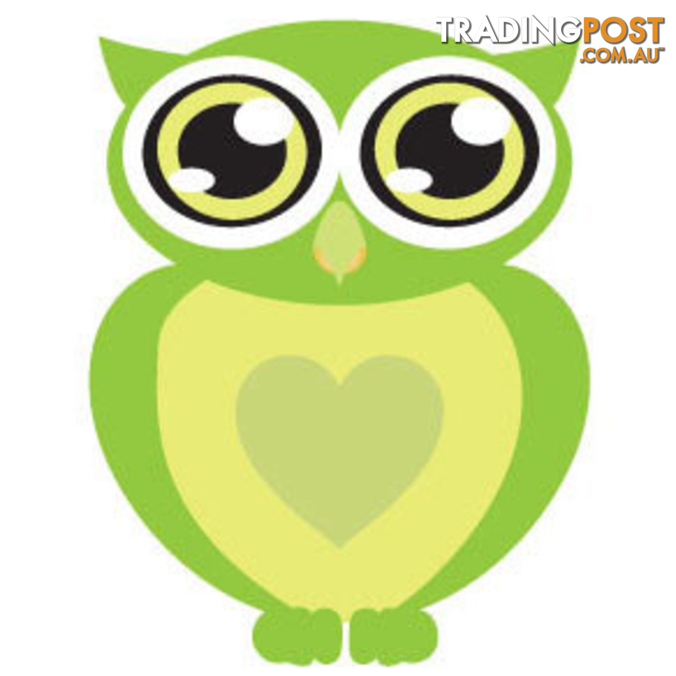 Green owl with big eyes Wall Sticker - Totally Movable