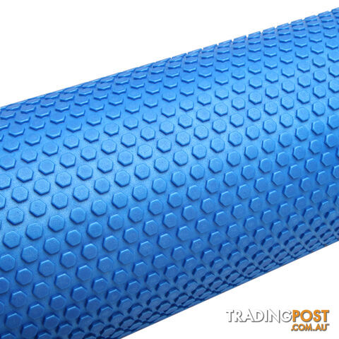 Yoga Gym Pilates EVA Stick Foam Roller Blue 90 x 15cm