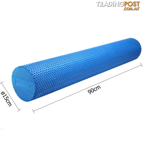 Yoga Gym Pilates EVA Stick Foam Roller Blue 90 x 15cm