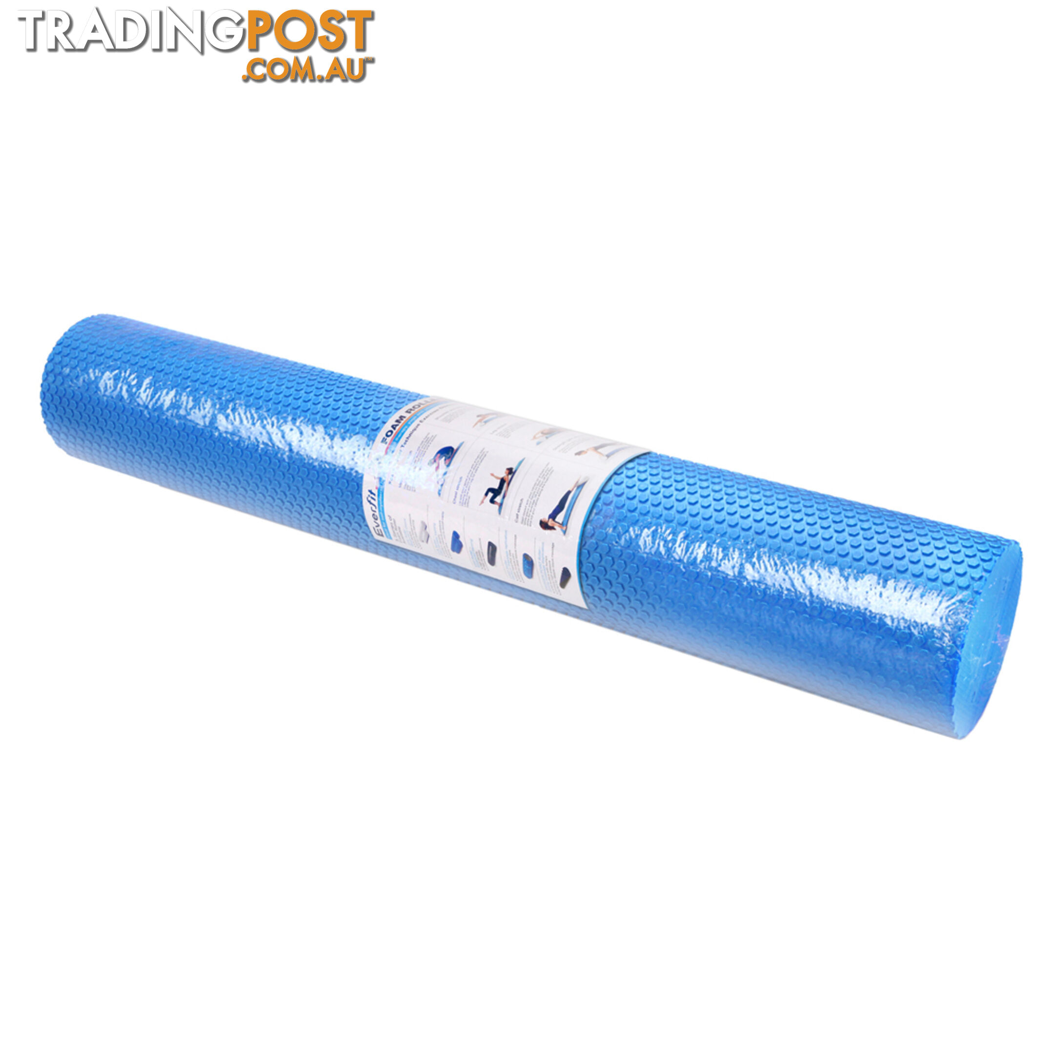 Yoga Gym Pilates EVA Stick Foam Roller Blue 90 x 15cm