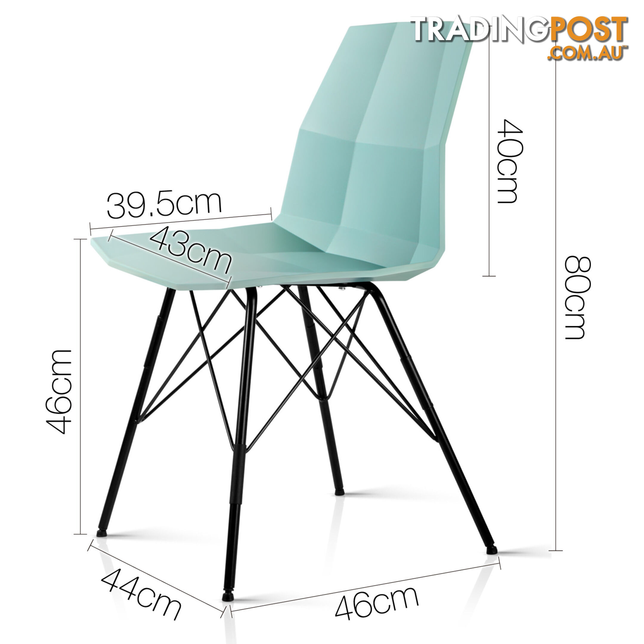 Set of 2 Eames Replica Contour Dining Chair