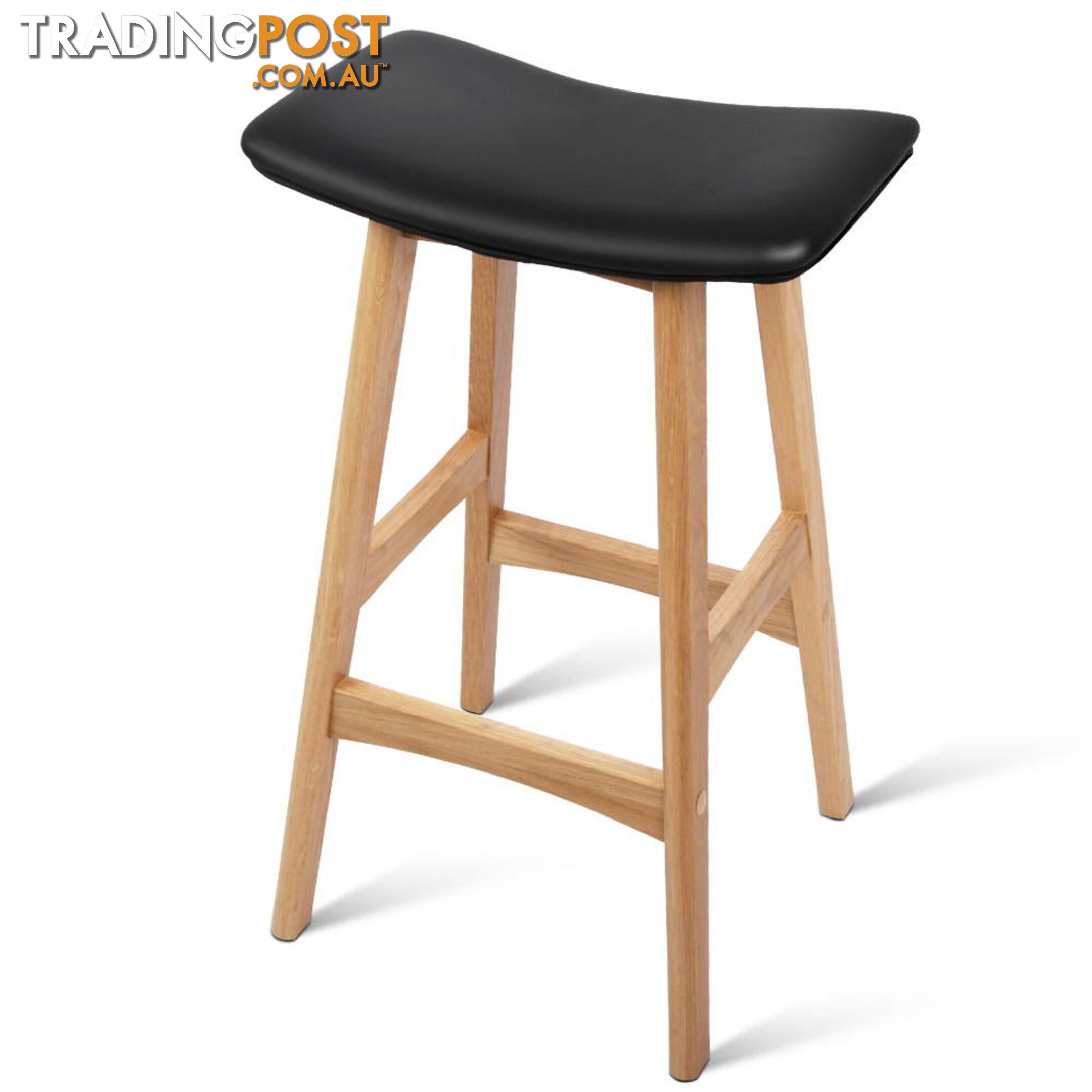 Set of 2 High Seat Barstools Black