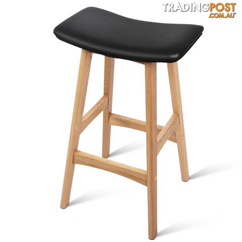 Set of 2 High Seat Barstools Black