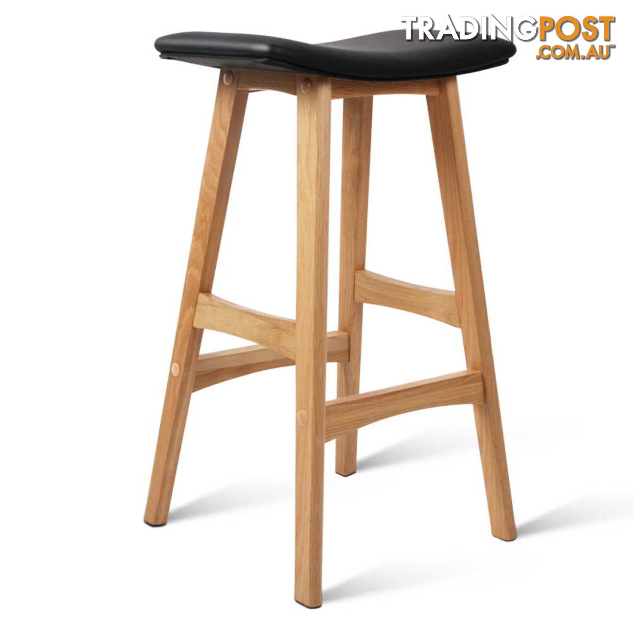 Set of 2 High Seat Barstools Black