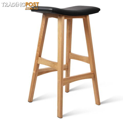 Set of 2 High Seat Barstools Black