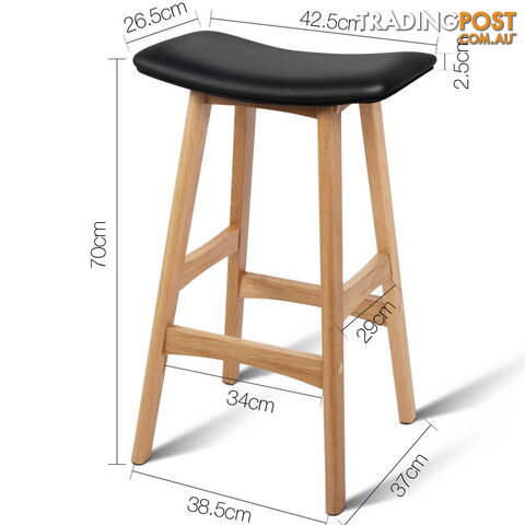 Set of 2 High Seat Barstools Black