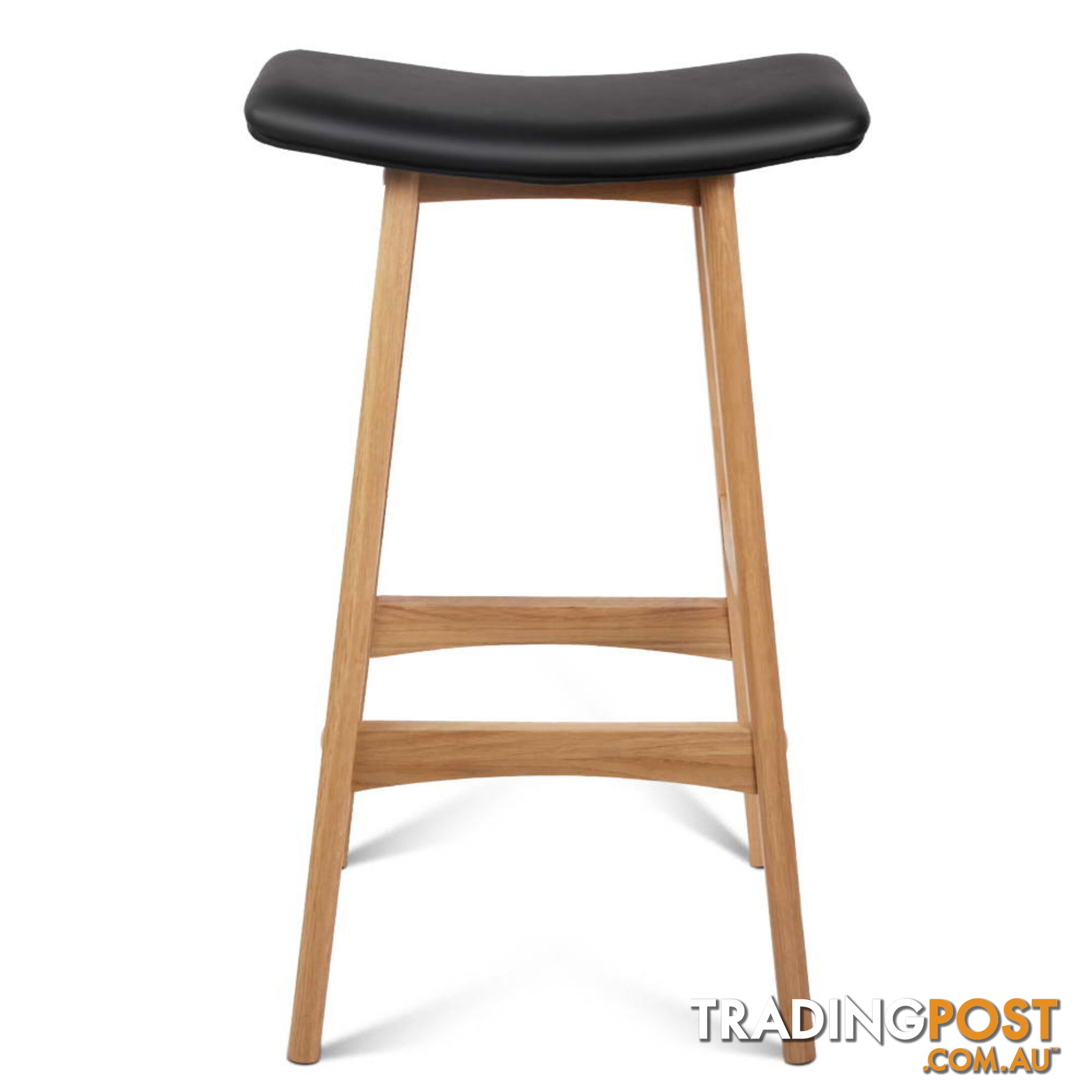 Set of 2 High Seat Barstools Black