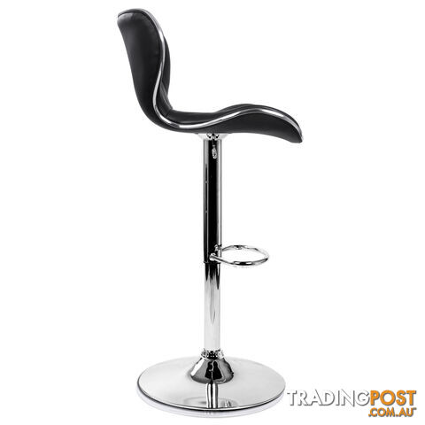 Set of 2 PU Leather Kitchen Bar Stool Black - photo 4 of 10