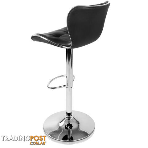 Set of 2 PU Leather Kitchen Bar Stool Black - photo 5 of 10