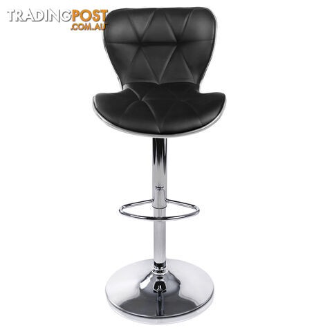 Set of 2 PU Leather Kitchen Bar Stool Black - photo 3 of 10
