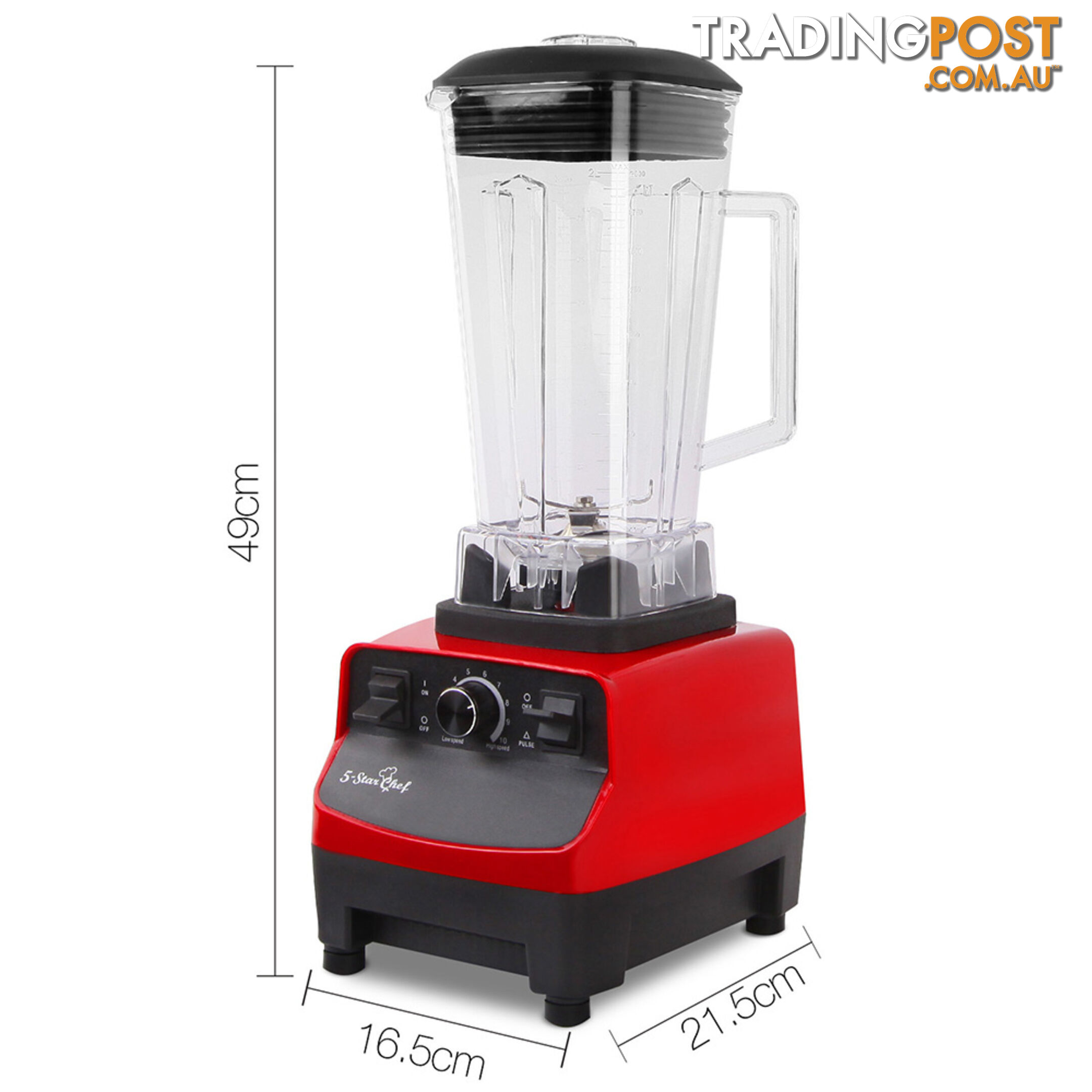 2-in-1 Food Processor & Blender 2L - Red