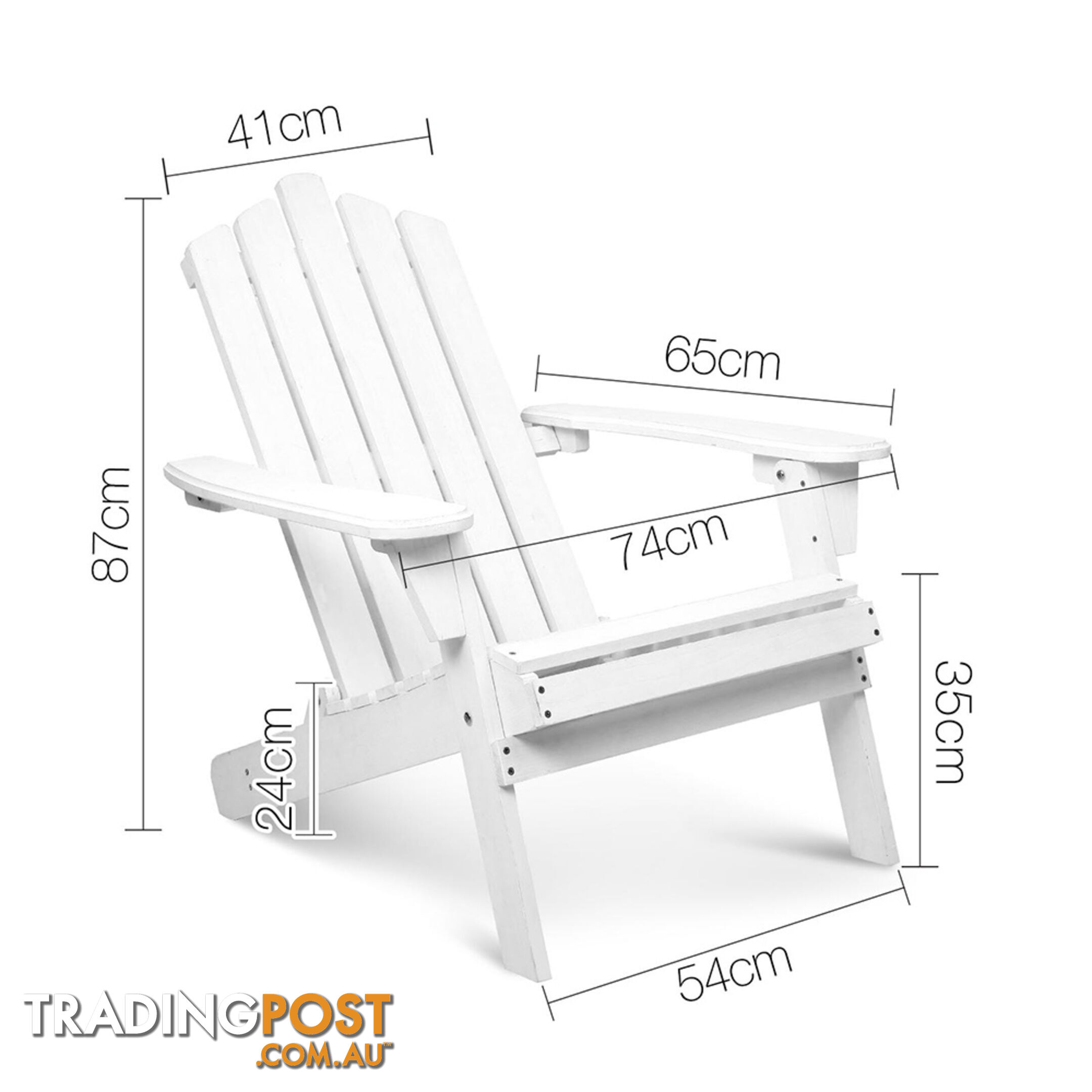 Adirondack Foldable Deck Chair & Side Table Set