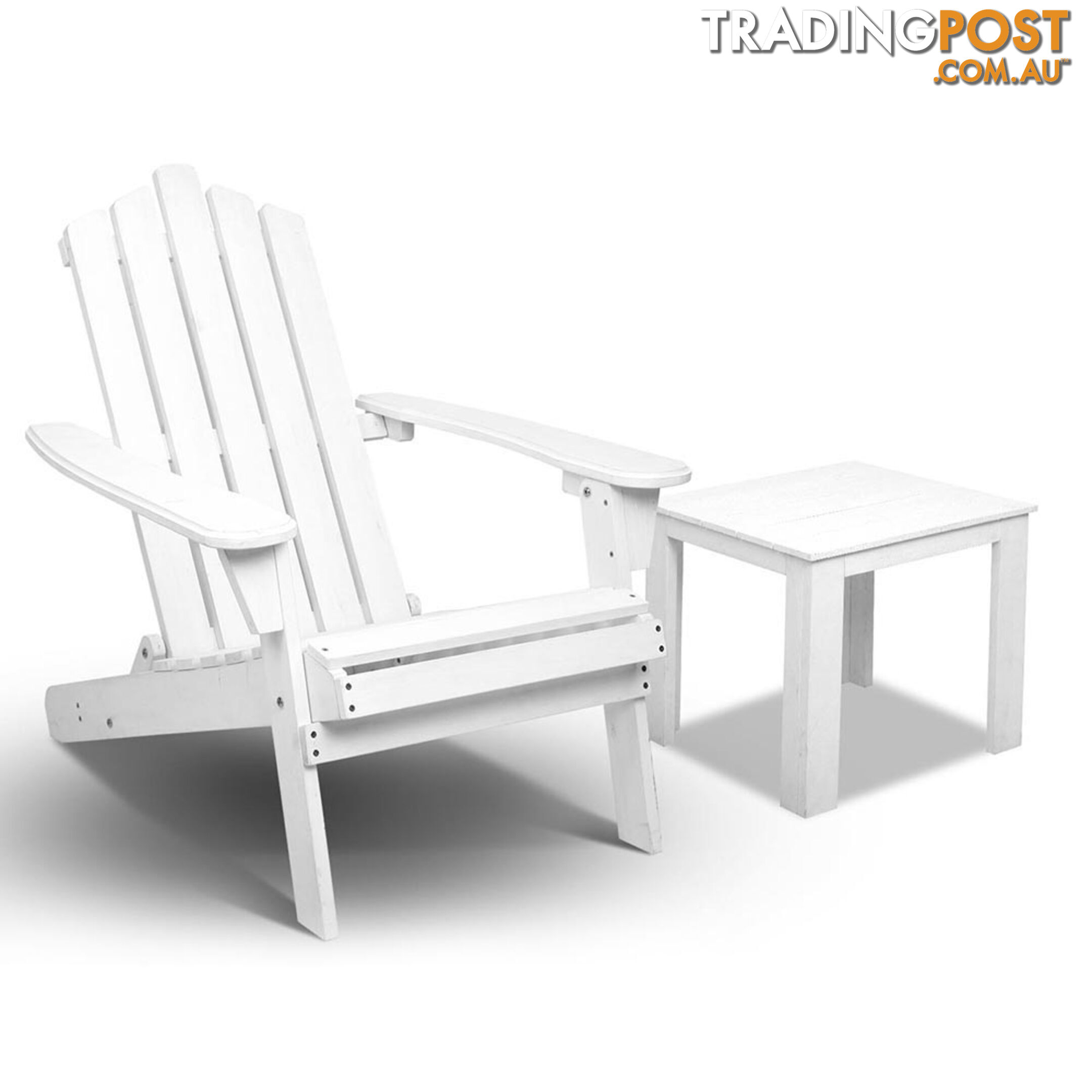 Adirondack Foldable Deck Chair & Side Table Set