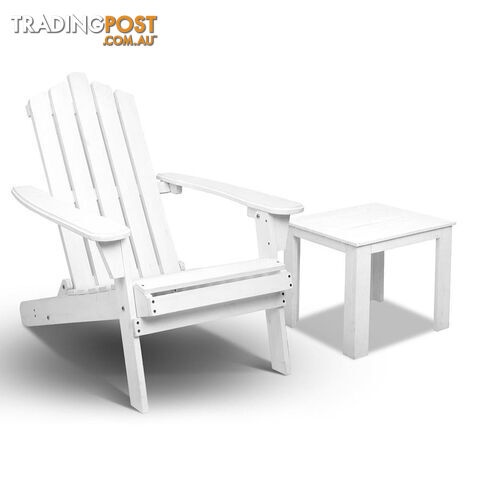 Adirondack Foldable Deck Chair & Side Table Set