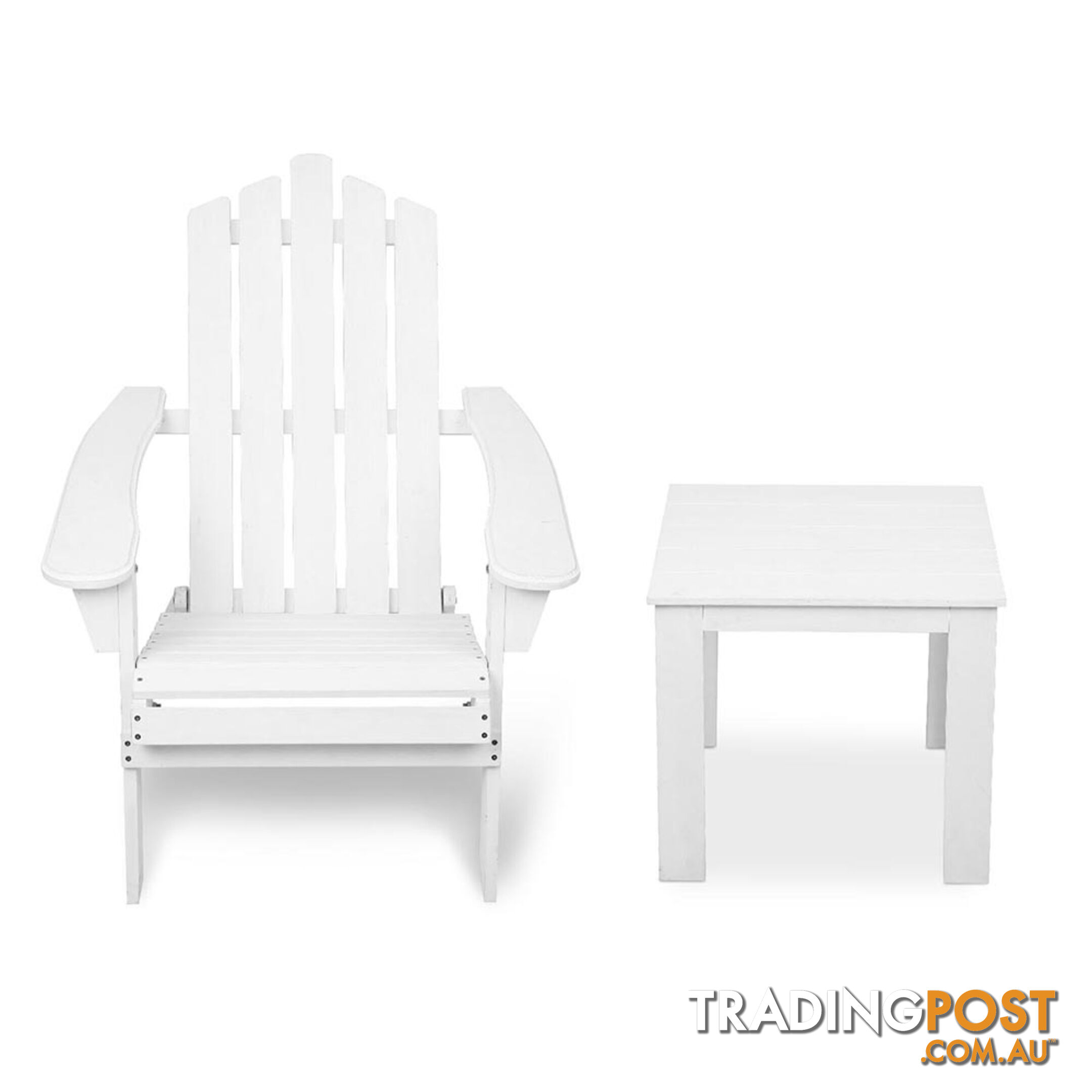 Adirondack Foldable Deck Chair & Side Table Set