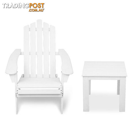 Adirondack Foldable Deck Chair & Side Table Set