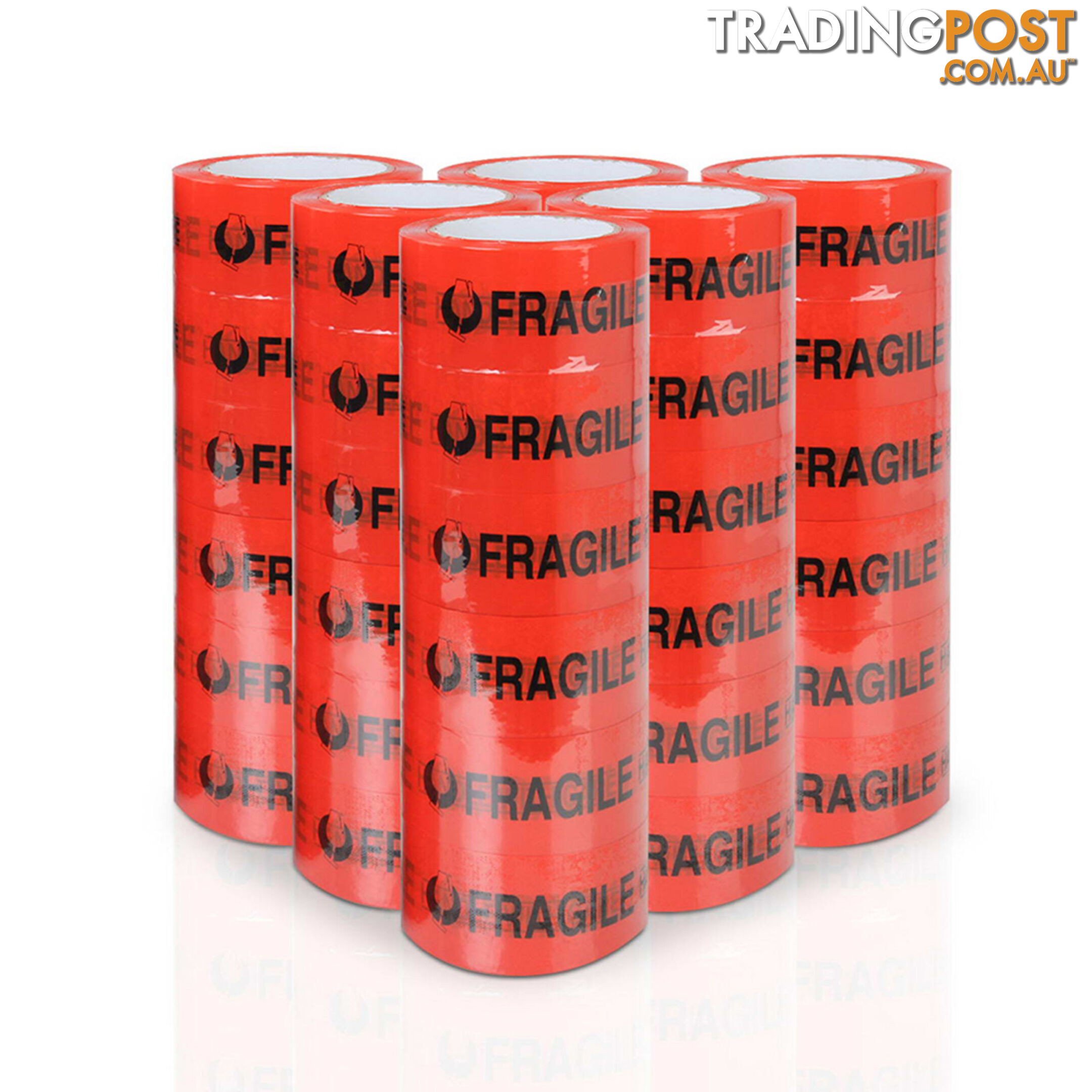 36 Rolls Red Fragile Tape 48mm x 75m