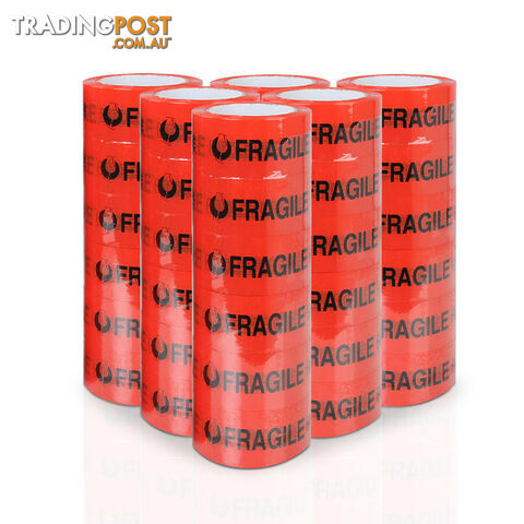 36 Rolls Red Fragile Tape 48mm x 75m