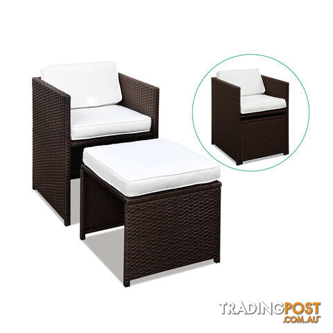 Hawaii Dining 9 Seater Set _ÑÐ Brown & White