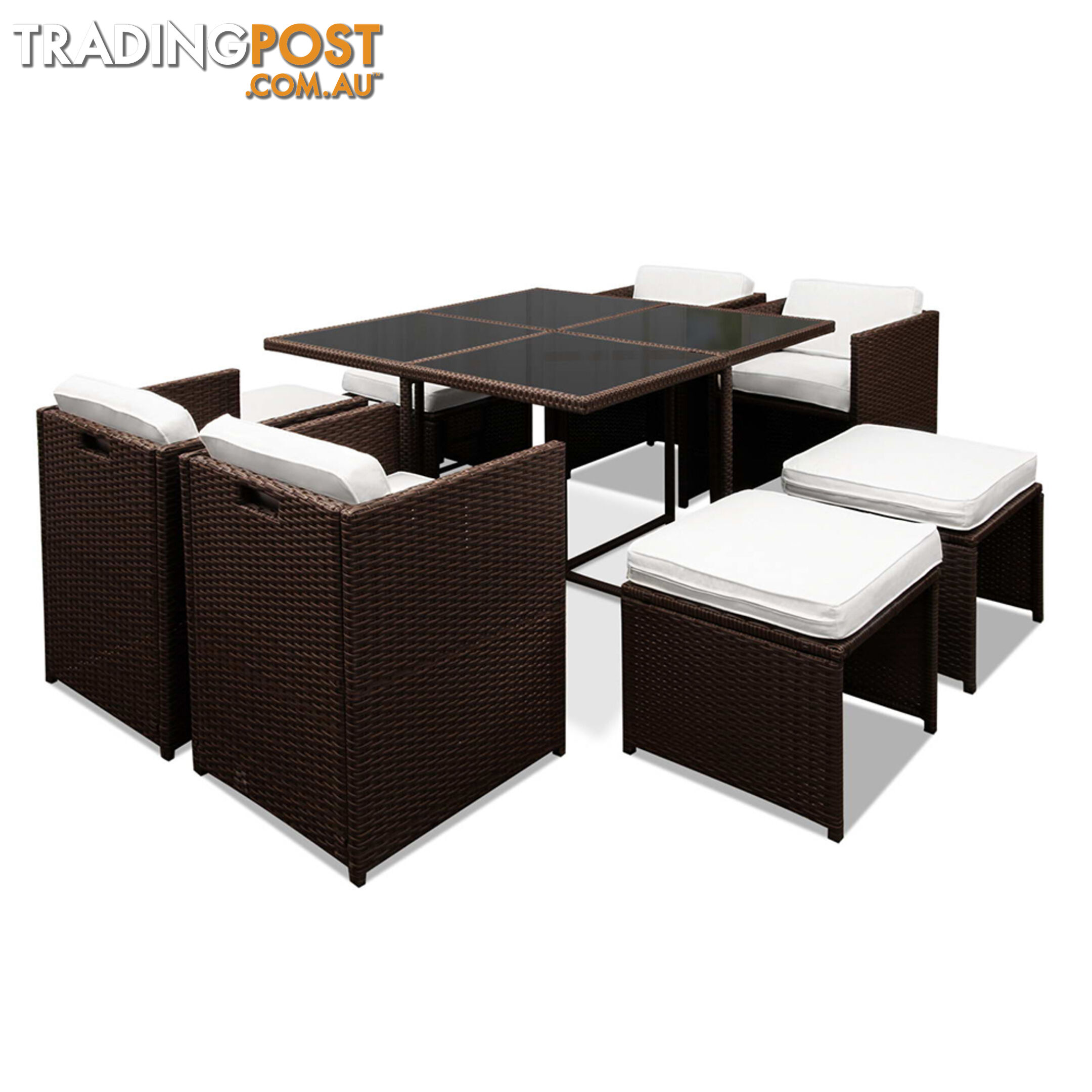 Hawaii Dining 9 Seater Set _ÑÐ Brown & White