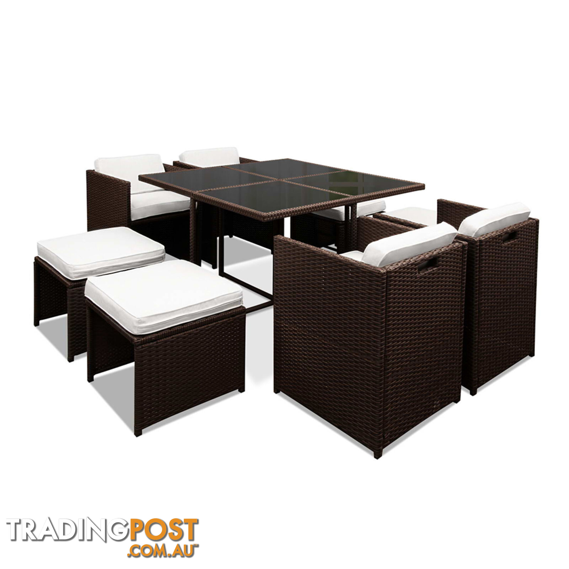 Hawaii Dining 9 Seater Set _ÑÐ Brown & White