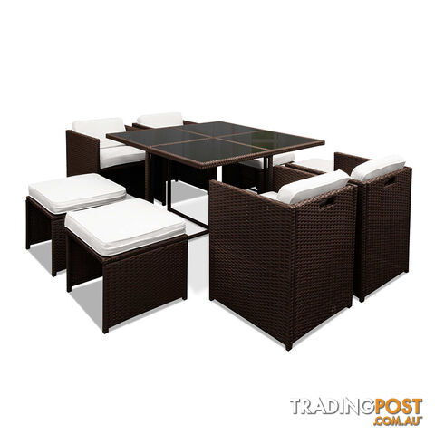 Hawaii Dining 9 Seater Set _ÑÐ Brown & White