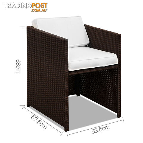 Hawaii Dining 9 Seater Set _ÑÐ Brown & White