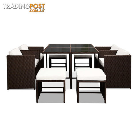 Hawaii Dining 9 Seater Set _ÑÐ Brown & White