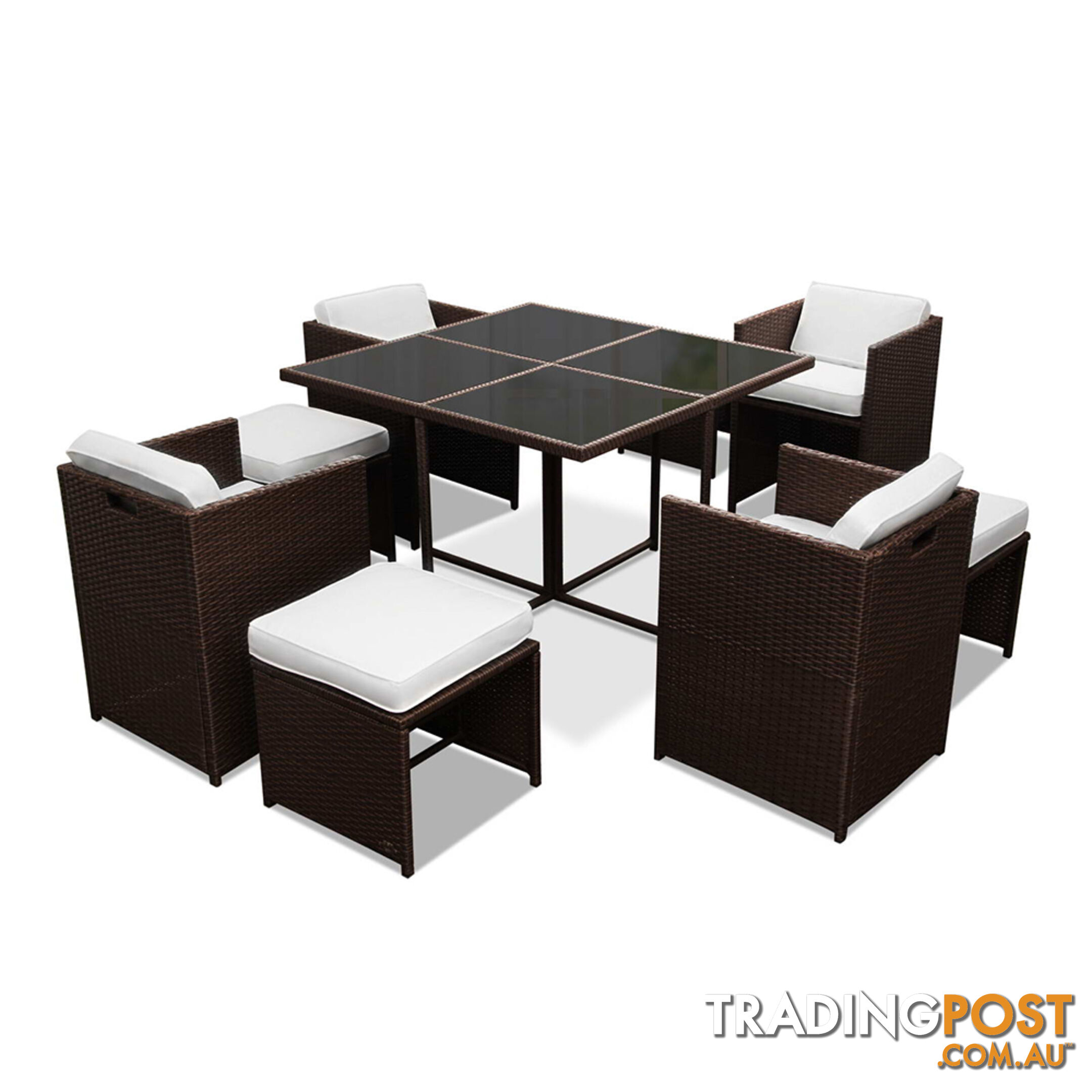 Hawaii Dining 9 Seater Set _ÑÐ Brown & White