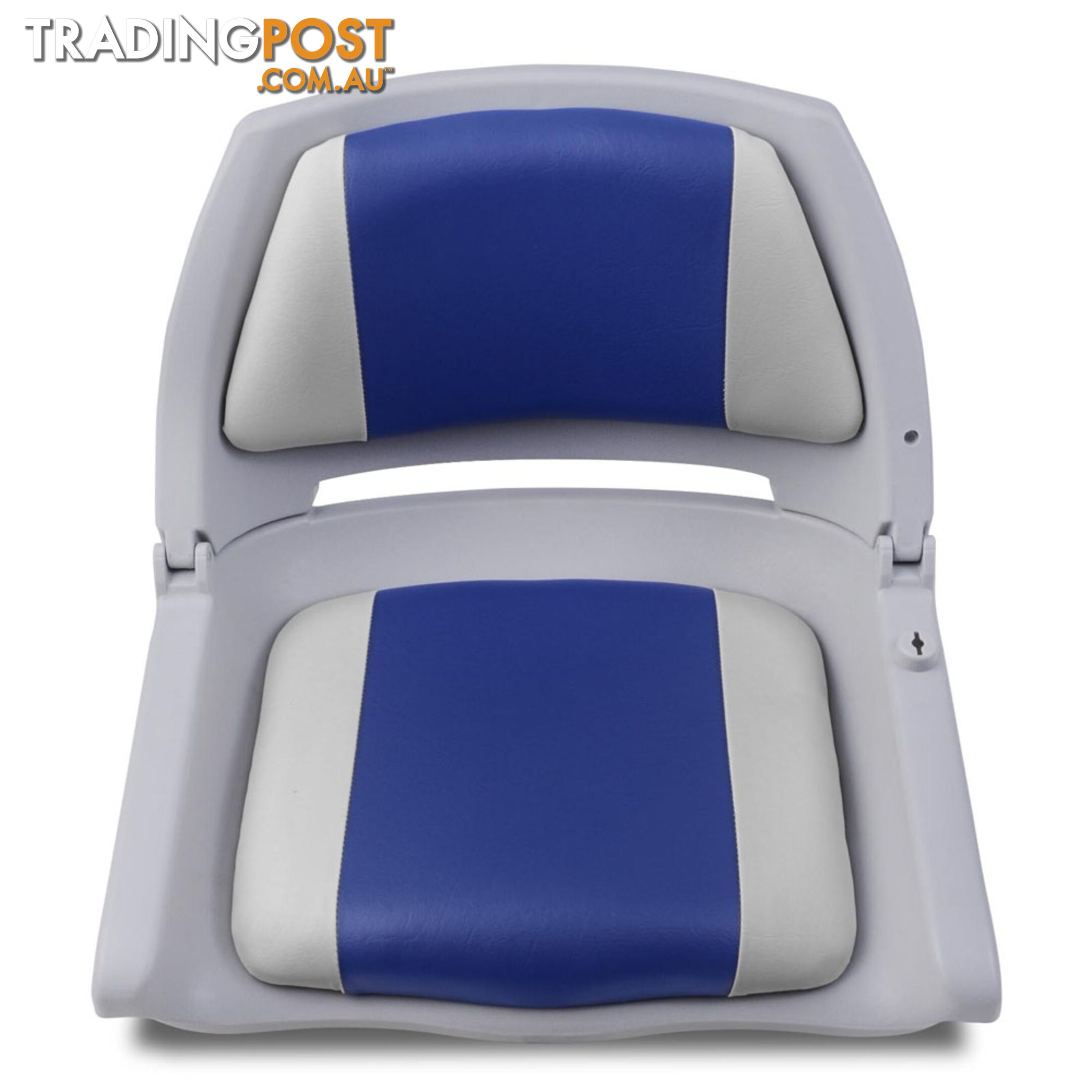 Set of 2 Swivel Folding Marine Boat Seats White Blue