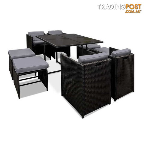 Hawaii Dining 9 Seater Set _ÑÐ Black & Grey