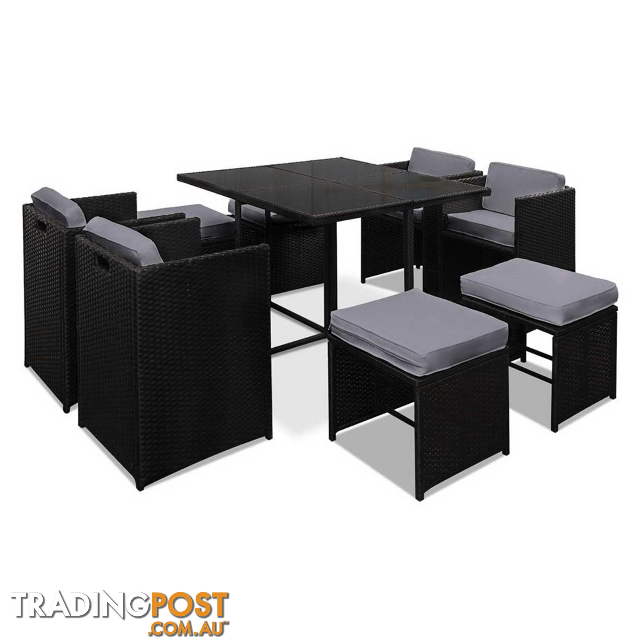 Hawaii Dining 9 Seater Set _ÑÐ Black & Grey