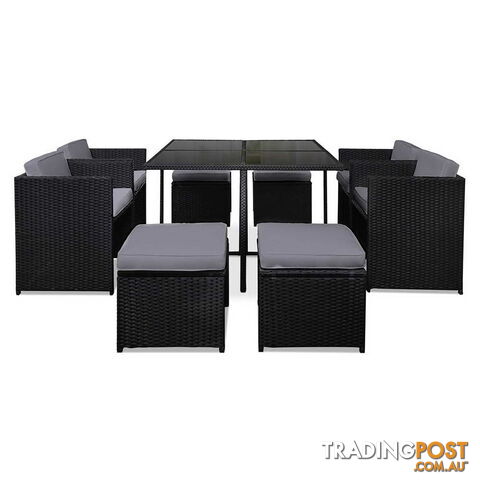 Hawaii Dining 9 Seater Set _ÑÐ Black & Grey